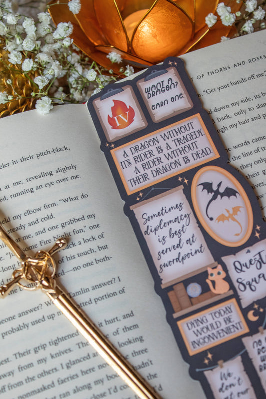 Fourth Wing Gallery Quote Wall Die-Cut Bookmark