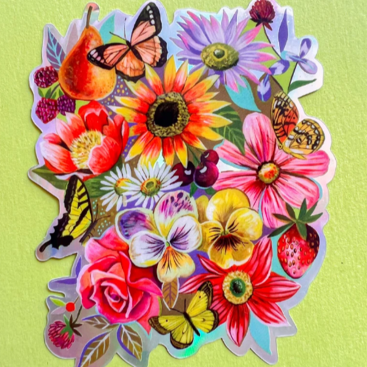 Holographic Bouquet Sticker - Katie Daisy