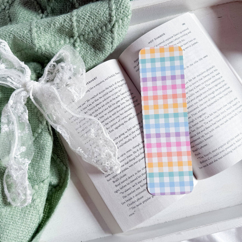 Rainbow Gingham Bookmark