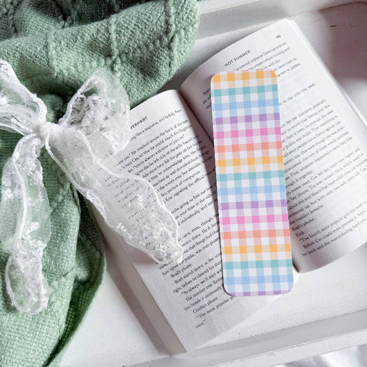 Rainbow Gingham Bookmark