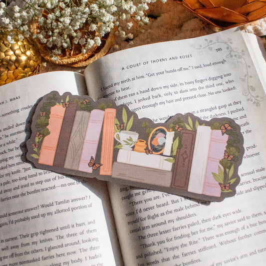 Light Academia Bookshelf Soft Touch Bookmark