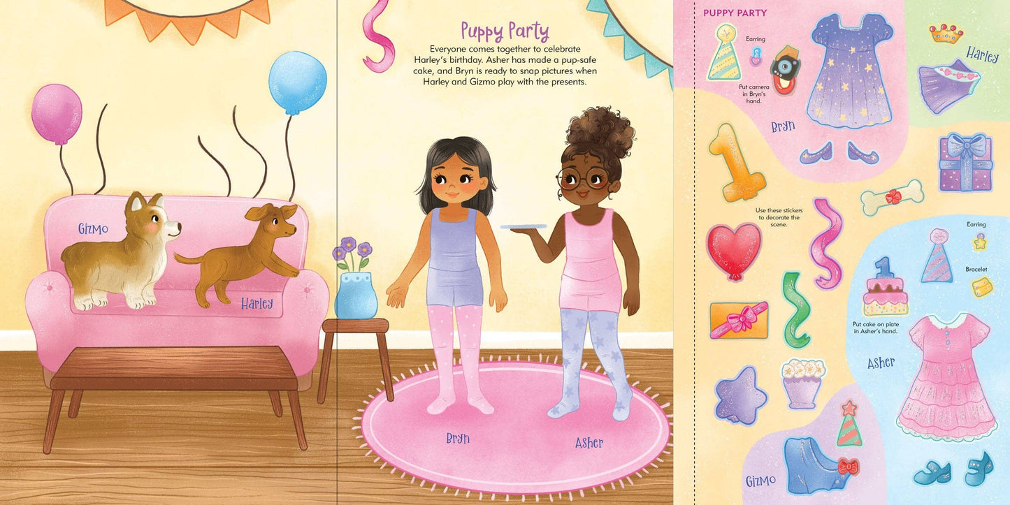 Puppies Sticker Doll Dress-Up Book