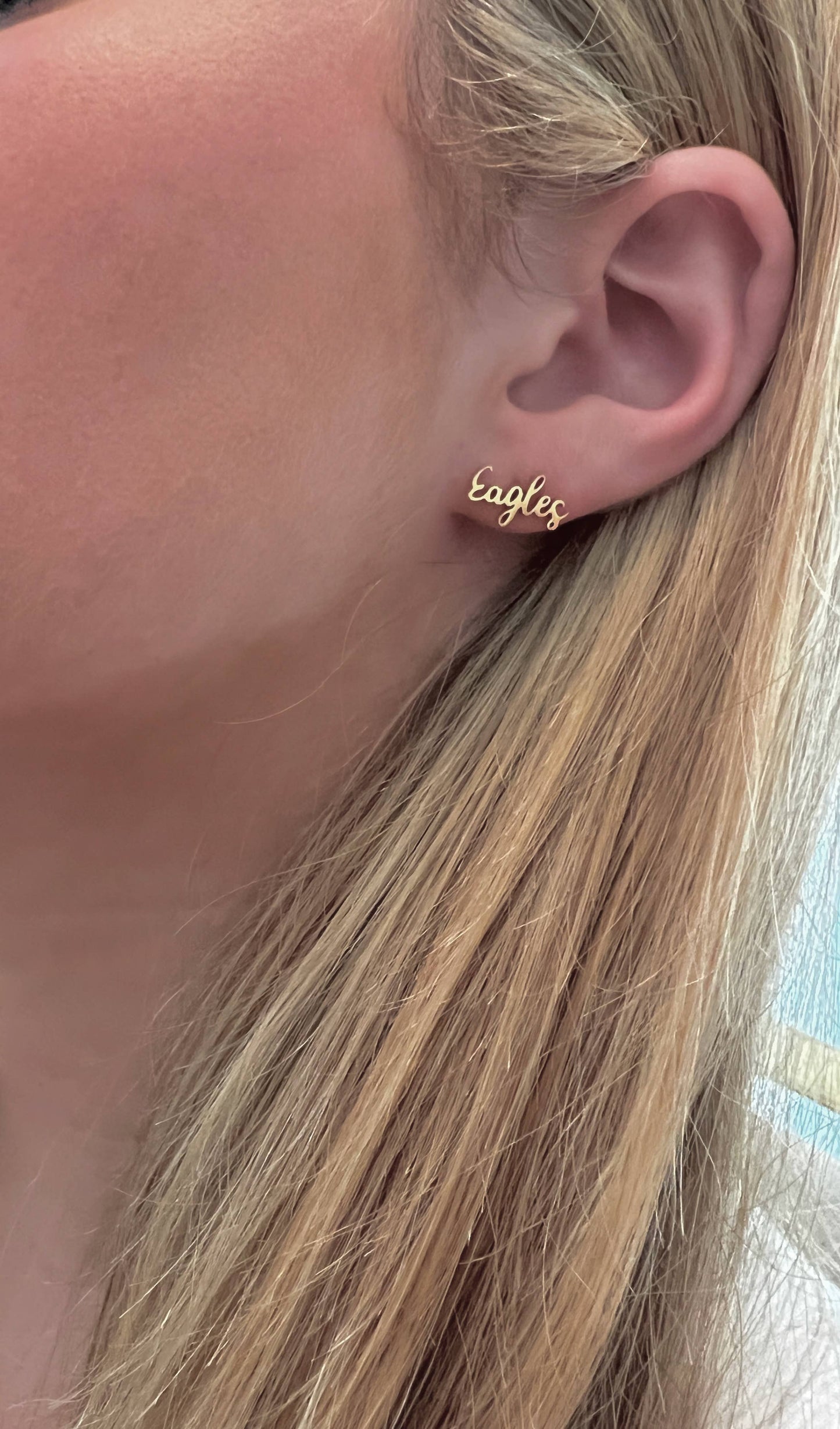 Eagles Fans Gold Stud Earrings