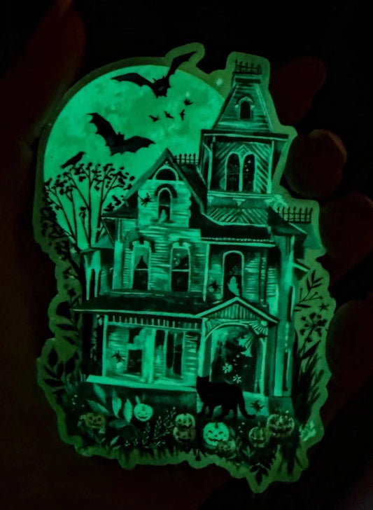 Haunted House - Glow in The Dark Sticker - Katie Daisy