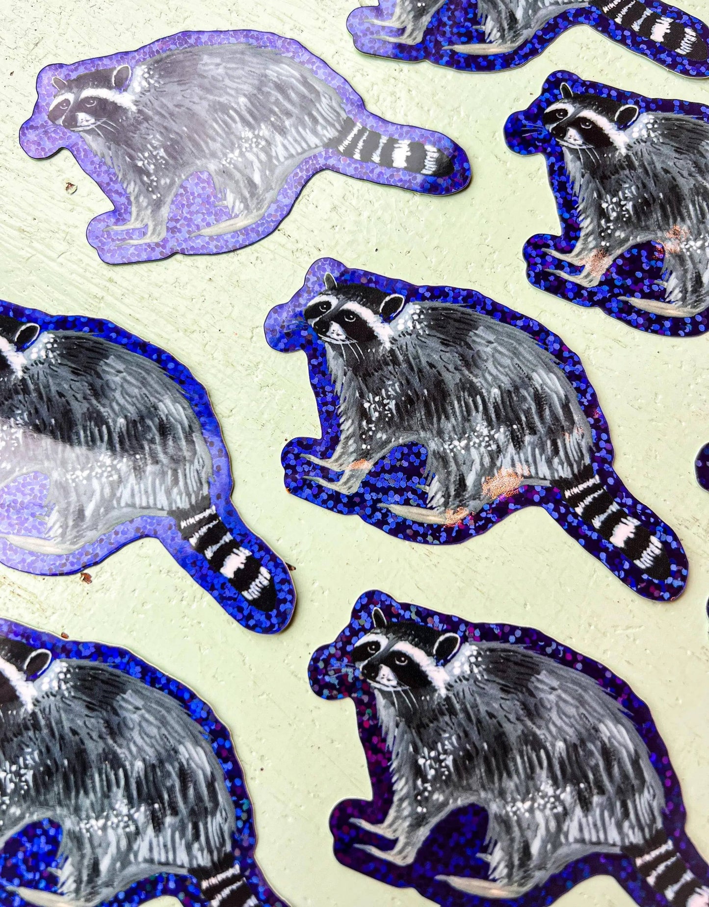 Glitter Raccoon Sticker - Katie Daisy