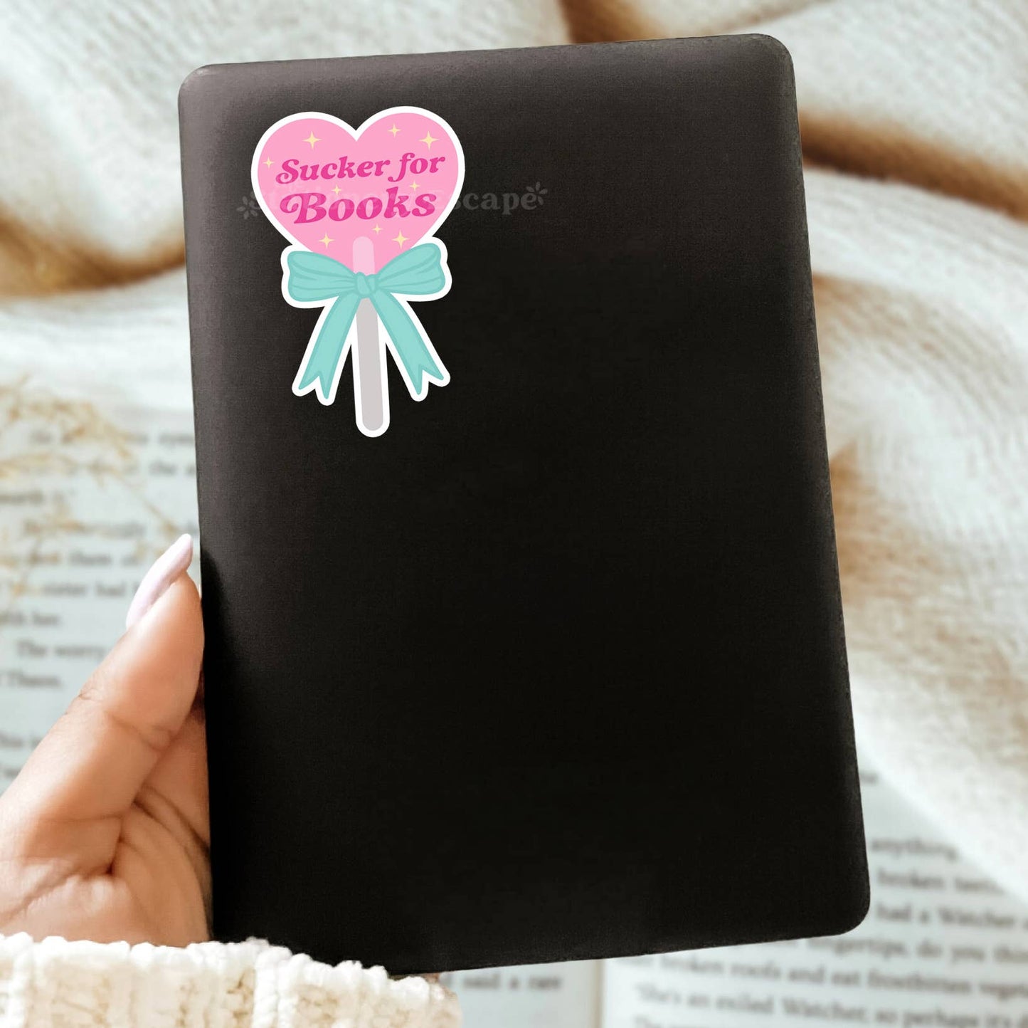 Sucker for Books Lollipop Sticker