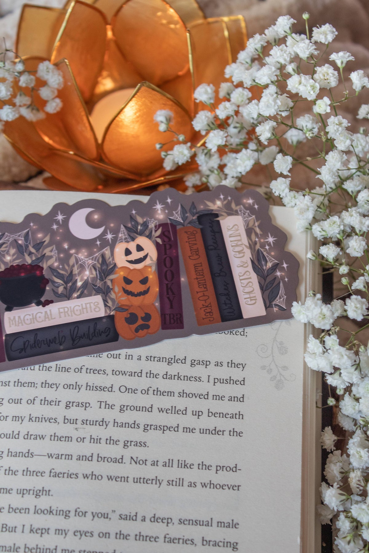 Spooky Cute Halloween Bookshelf Die-Cut Bookmark