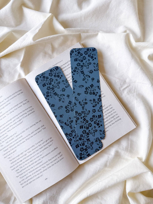 Whimsigoth Blue Floral Bookmark
