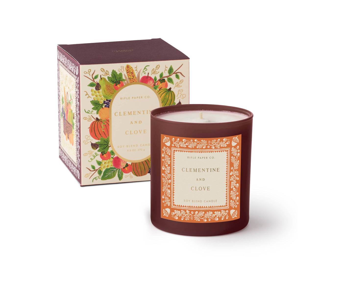 Clementine & Clove 9 oz Glass Candle - Rifle Paper Company