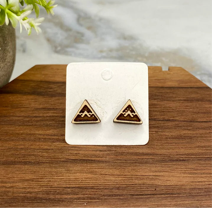 Wooden Earrings - Velaris-Inspired Mountain