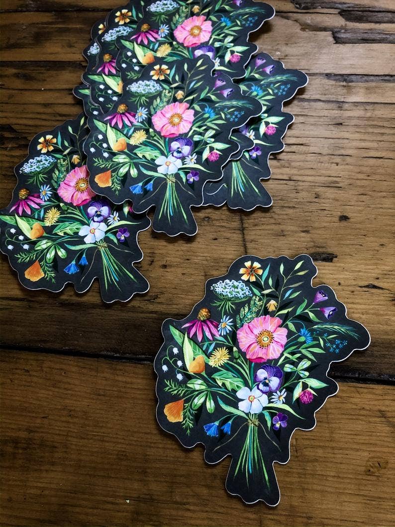 Vibrant Bouquet Sticker - Katie Daisy