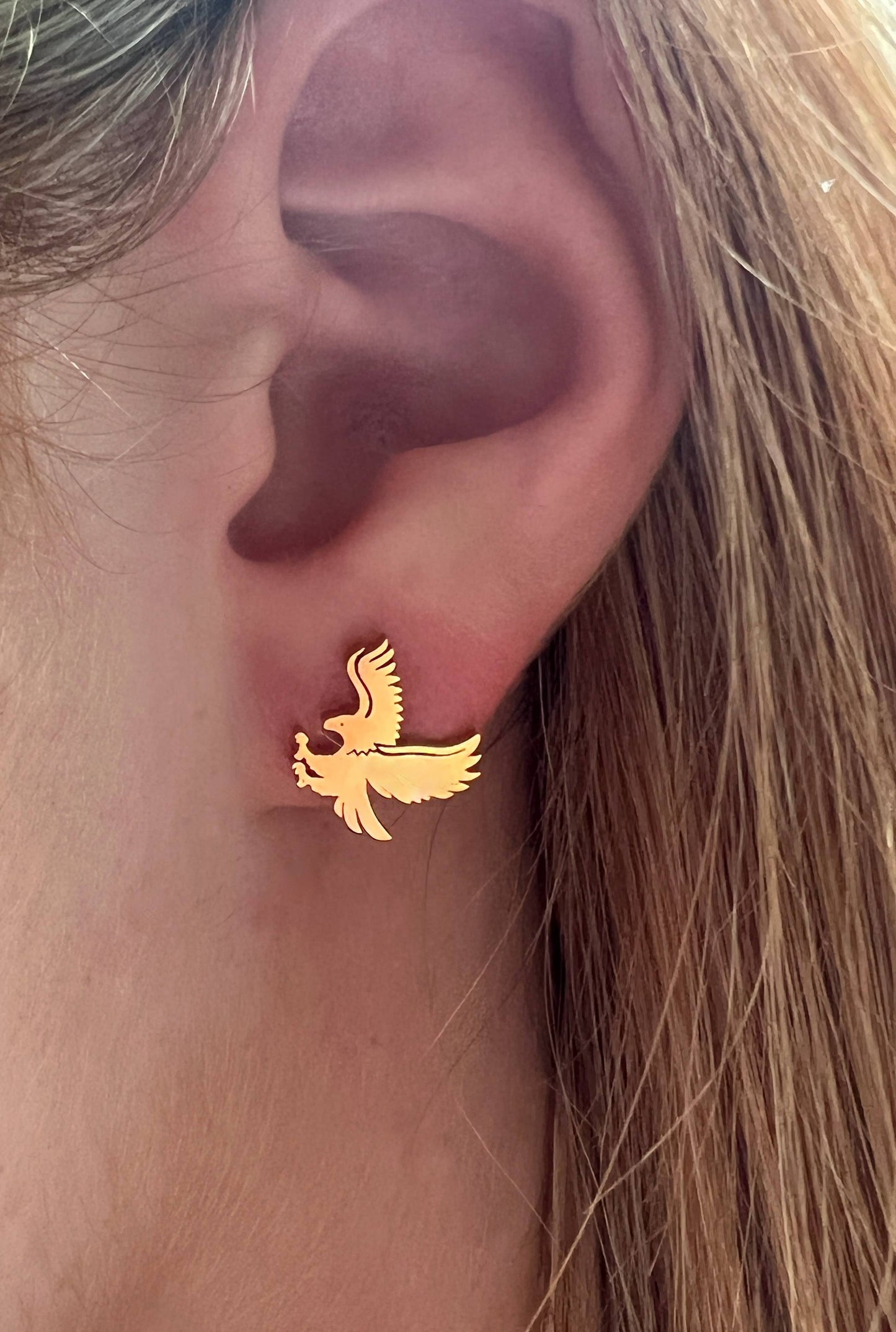 Golden Eagles Stud Earrings