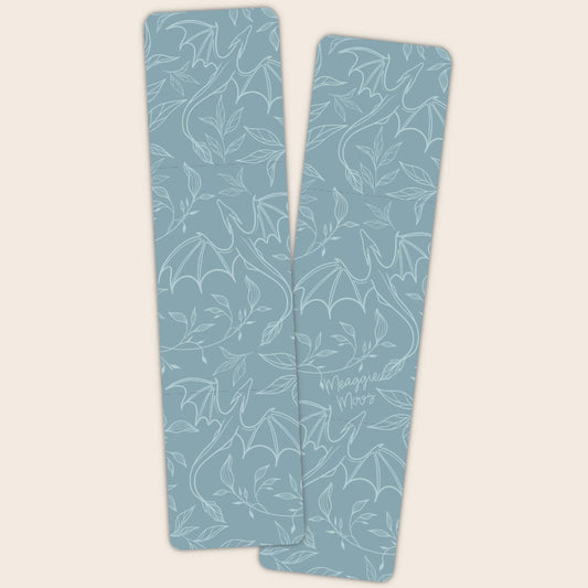 Blue Floral Dragons Bookmark