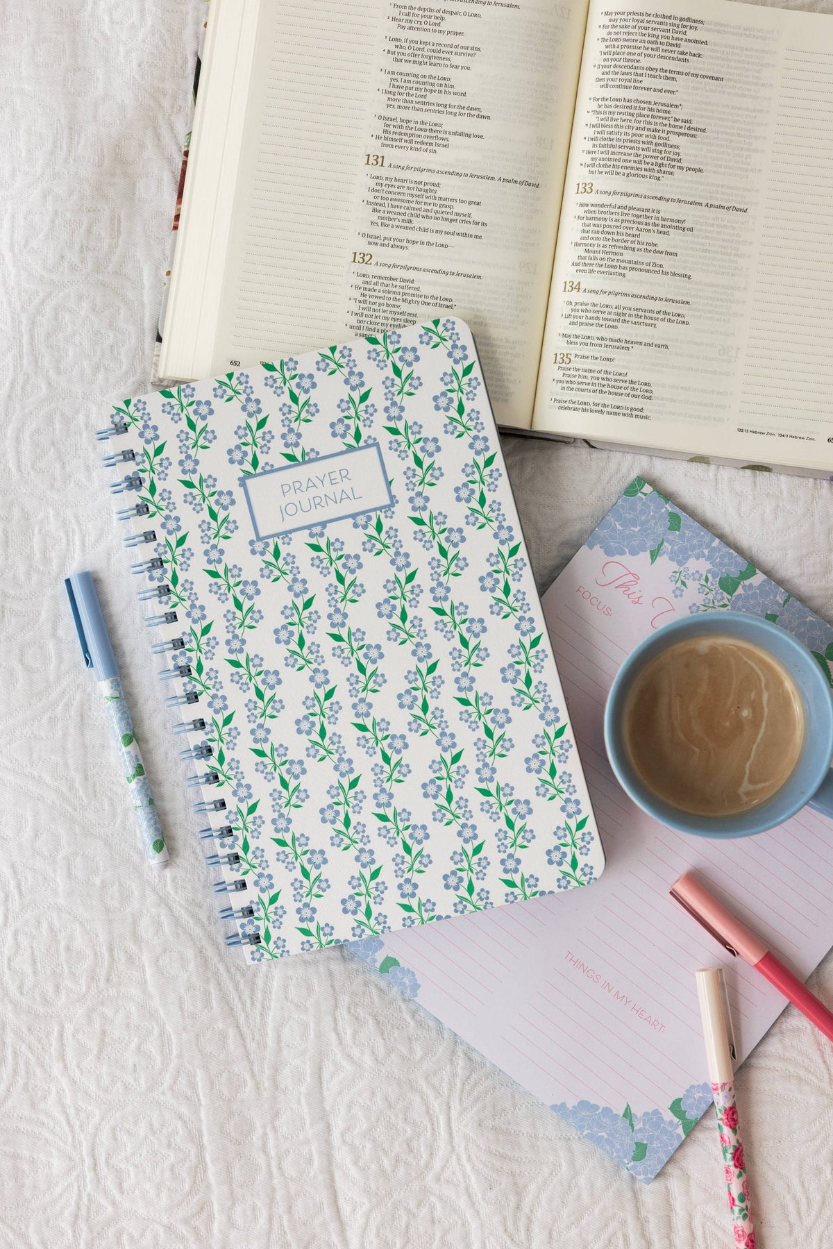 Prayer Journal - Blue Floral