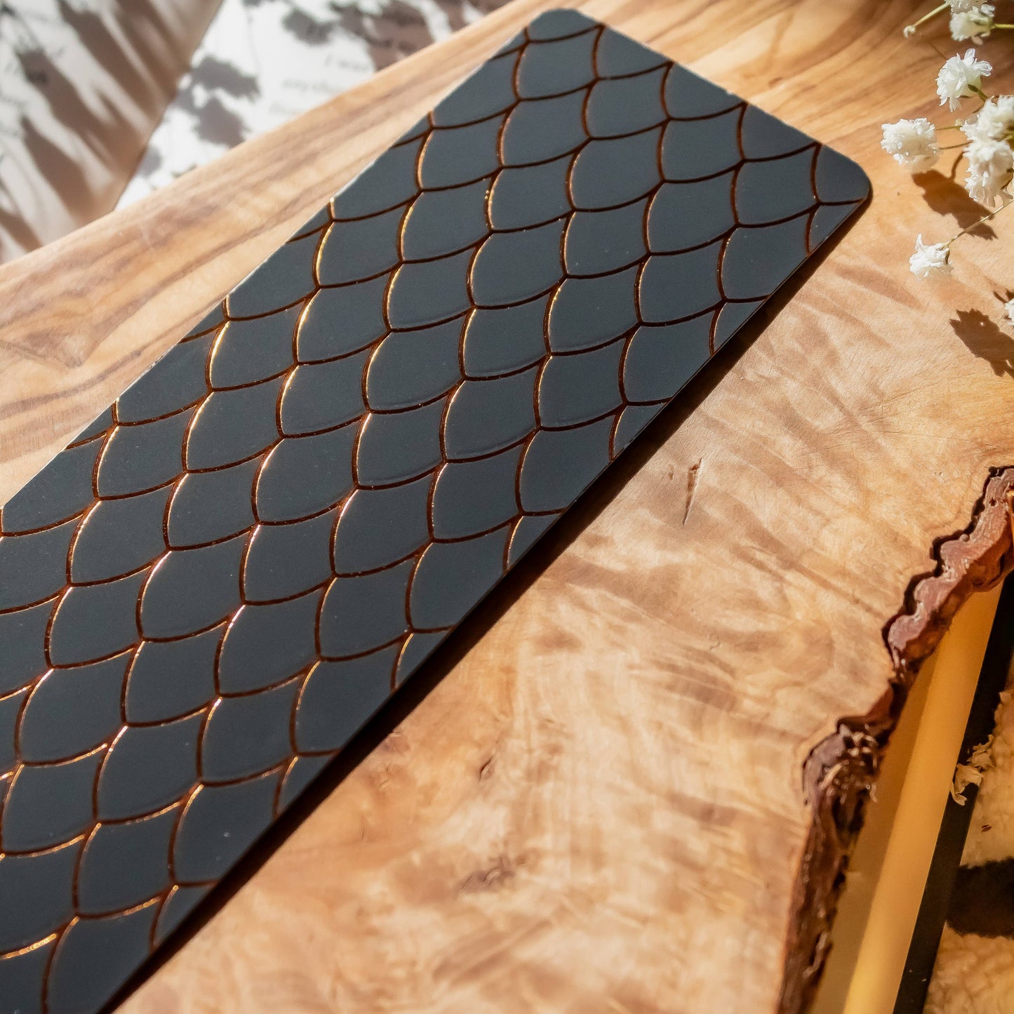 Black and Gold Dragon Scale Foil Bookmark