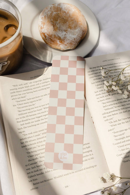 Beige Checkered Bookmark
