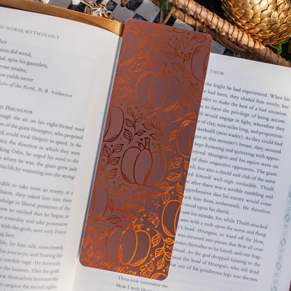 Autumn Pumpkin Spice Fall Foil Bookmark