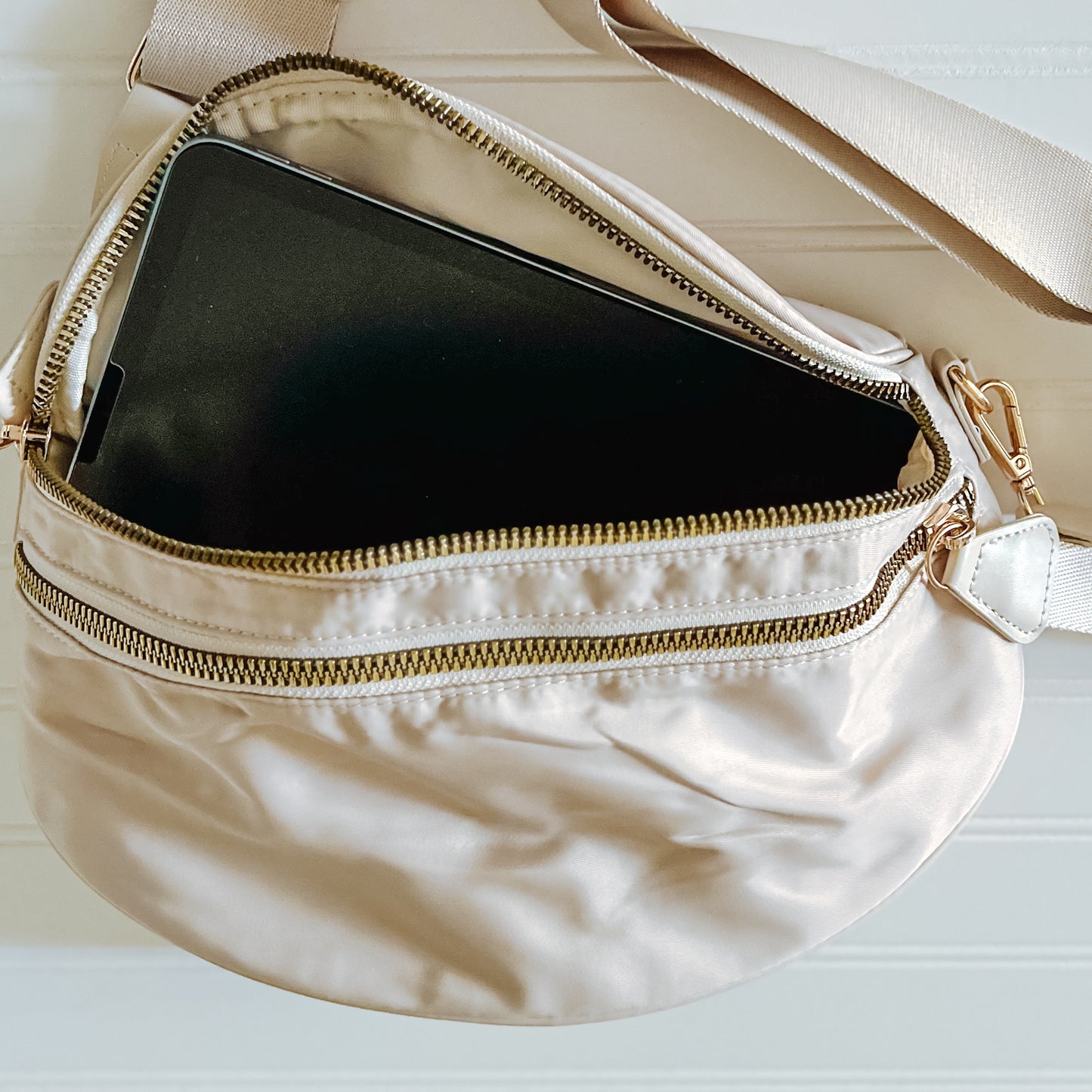 Double-Zip Crossbody for Readers