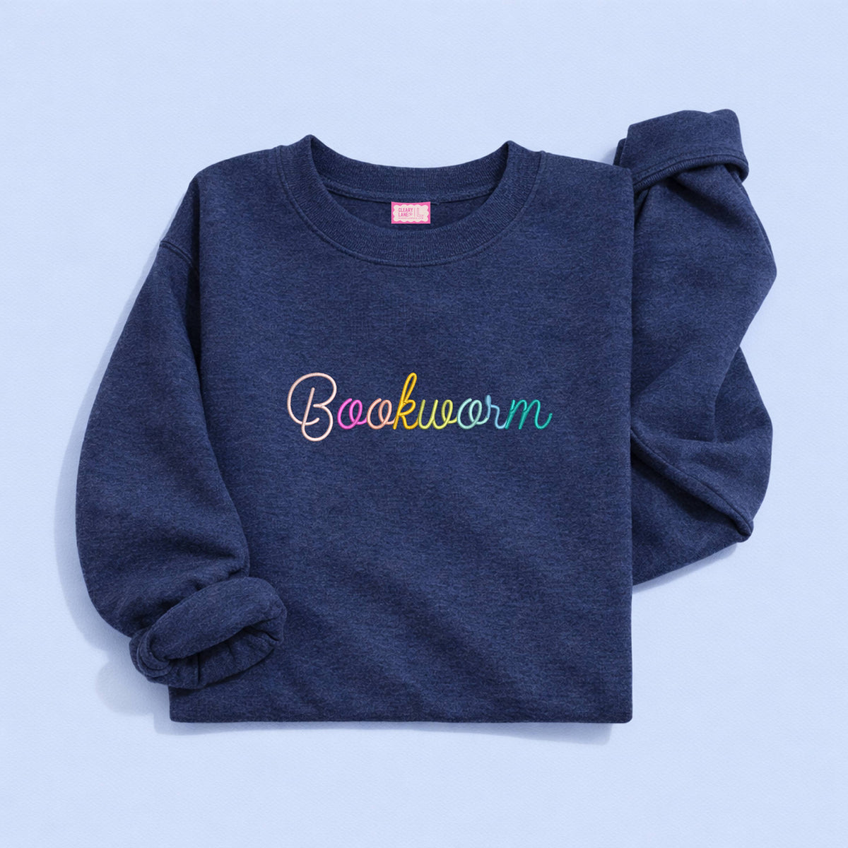 Bookworm Embroidered Sweatshirt Heather Navy / M