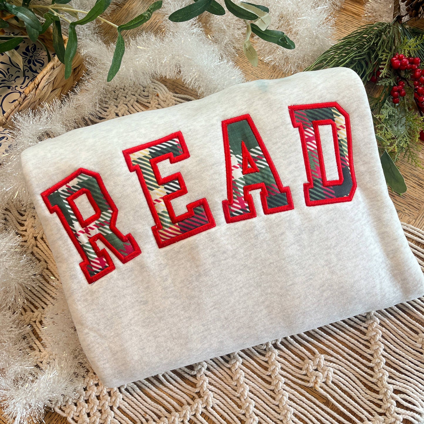 READ Holiday Plaid Crewneck Sweatshirt