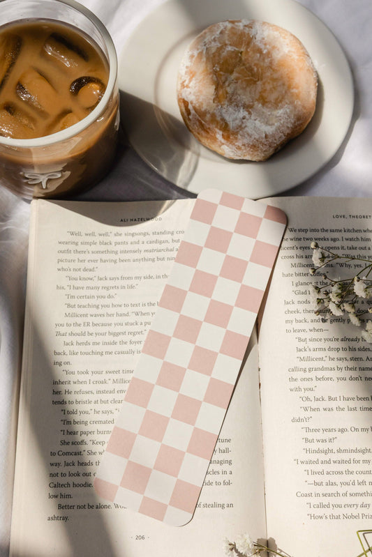 Beige Checkered Bookmark