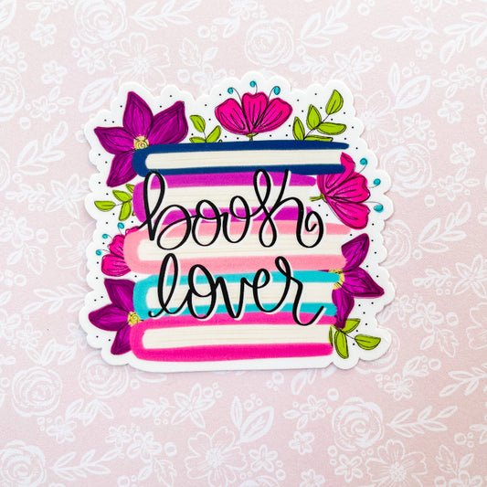 Floral Book Lover Vinyl Sticker