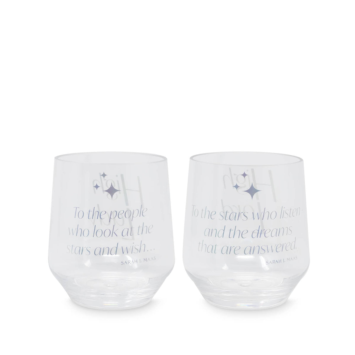 Night Court Acrylic Stemless Wine Glass Set - ACOTAR