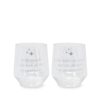 Night Court Acrylic Stemless Wine Glass Set - ACOTAR