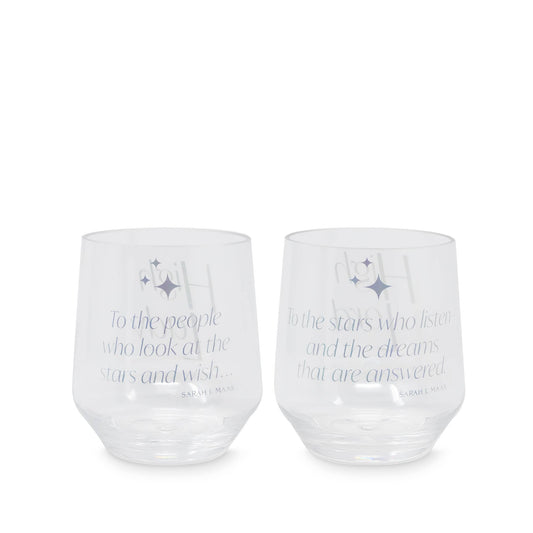 Night Court Acrylic Stemless Wine Glass Set - ACOTAR