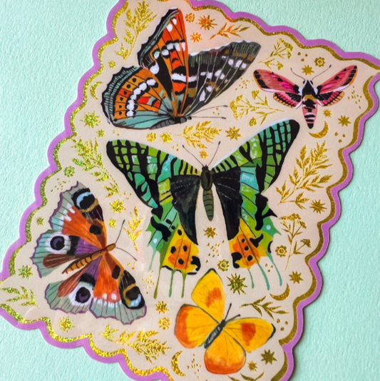 Fly Away Glitter Sticker - Katie Daisy