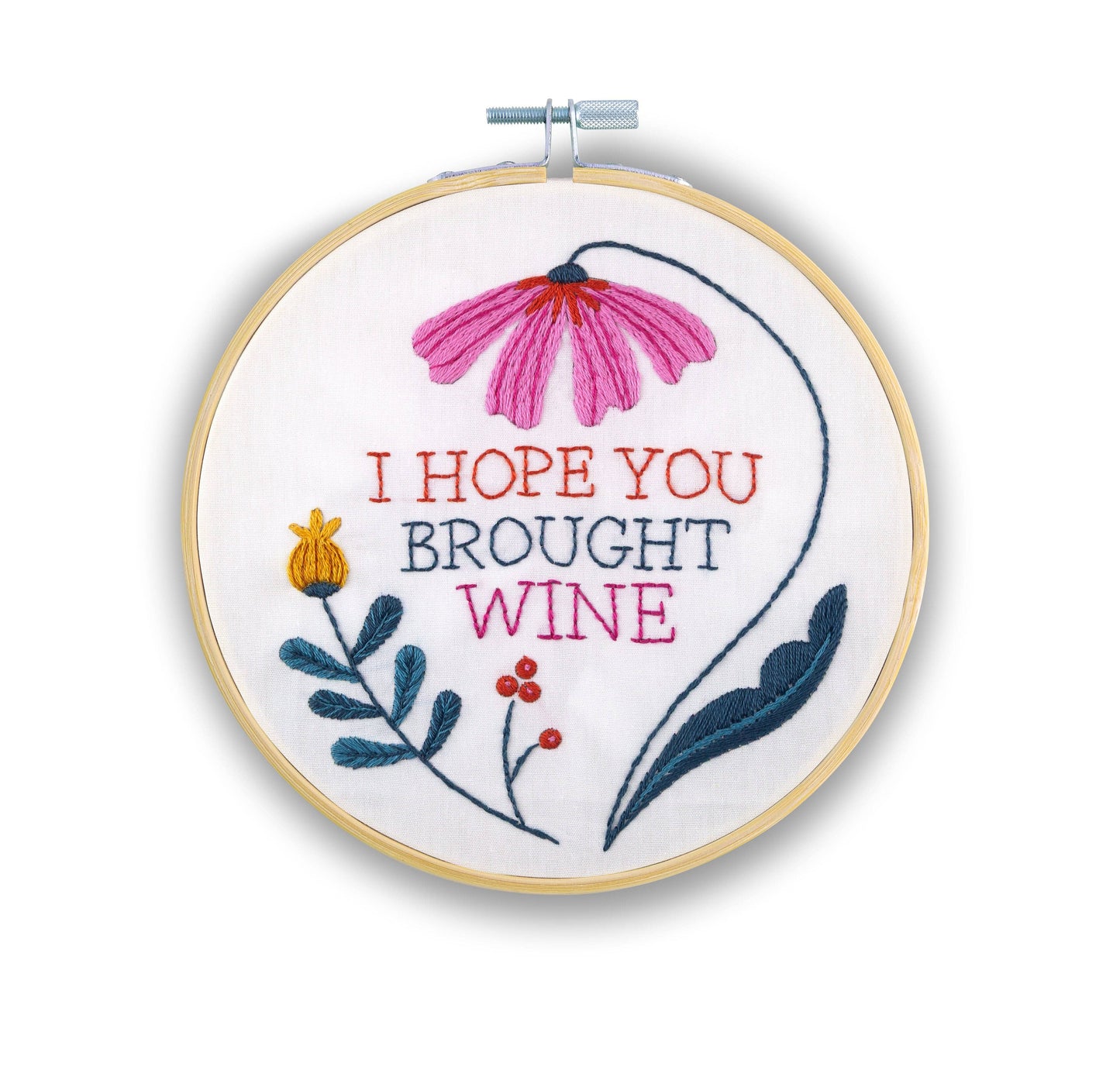 I Hope You Brought Wine Embroidery Kit