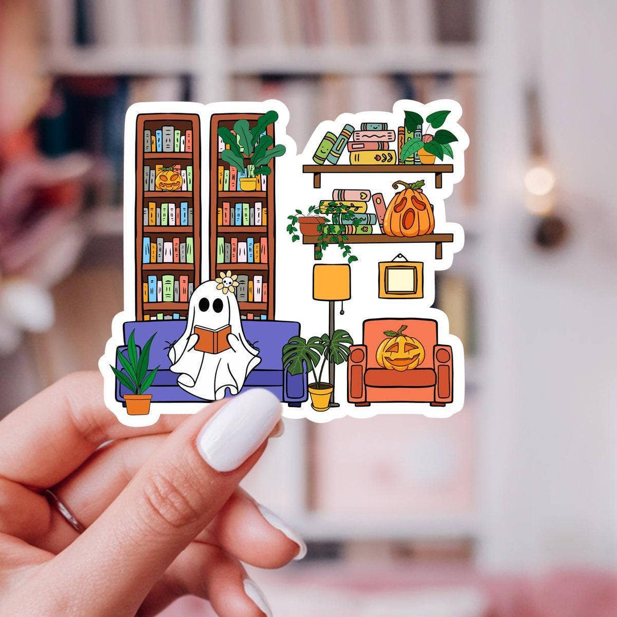 Ghost Reader Library Sticker