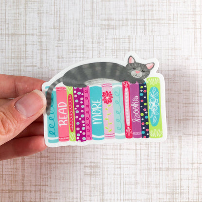 Read More Books Cat Vinyl Sticker