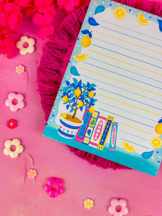 Lemon Book Stack Notepad