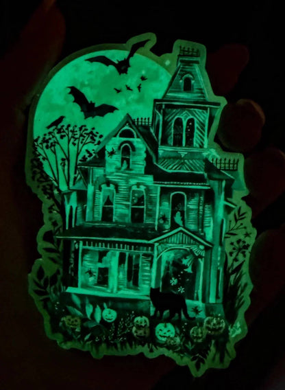 Haunted House - Glow in The Dark Sticker - Katie Daisy