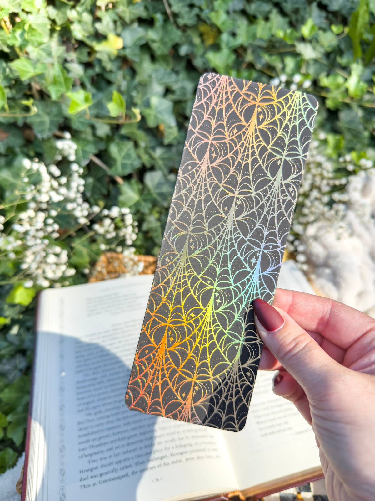 Spooky Spiderweb Nouveau Halloween Foil Bookmark