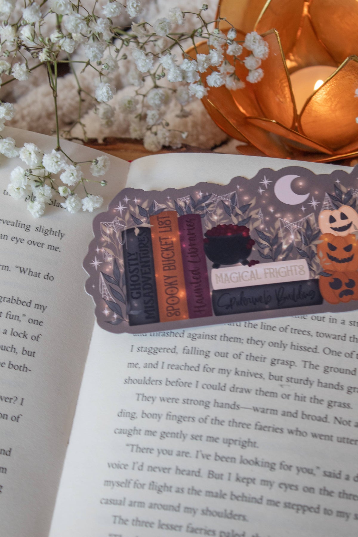 Spooky Cute Halloween Bookshelf Die-Cut Bookmark