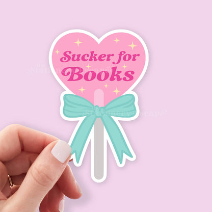 Sucker for Books Lollipop Sticker