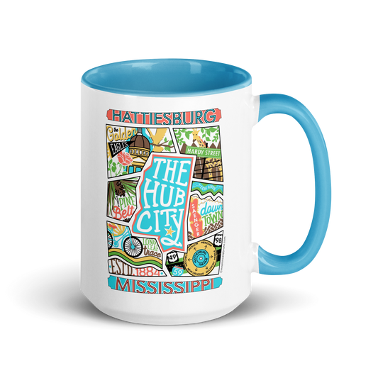 Hattiesburg, Mississippi, The Hub City Ceramic Mug (15 oz.)