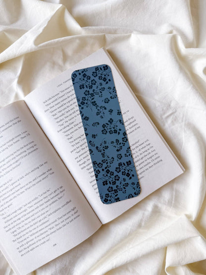 Whimsigoth Blue Floral Bookmark