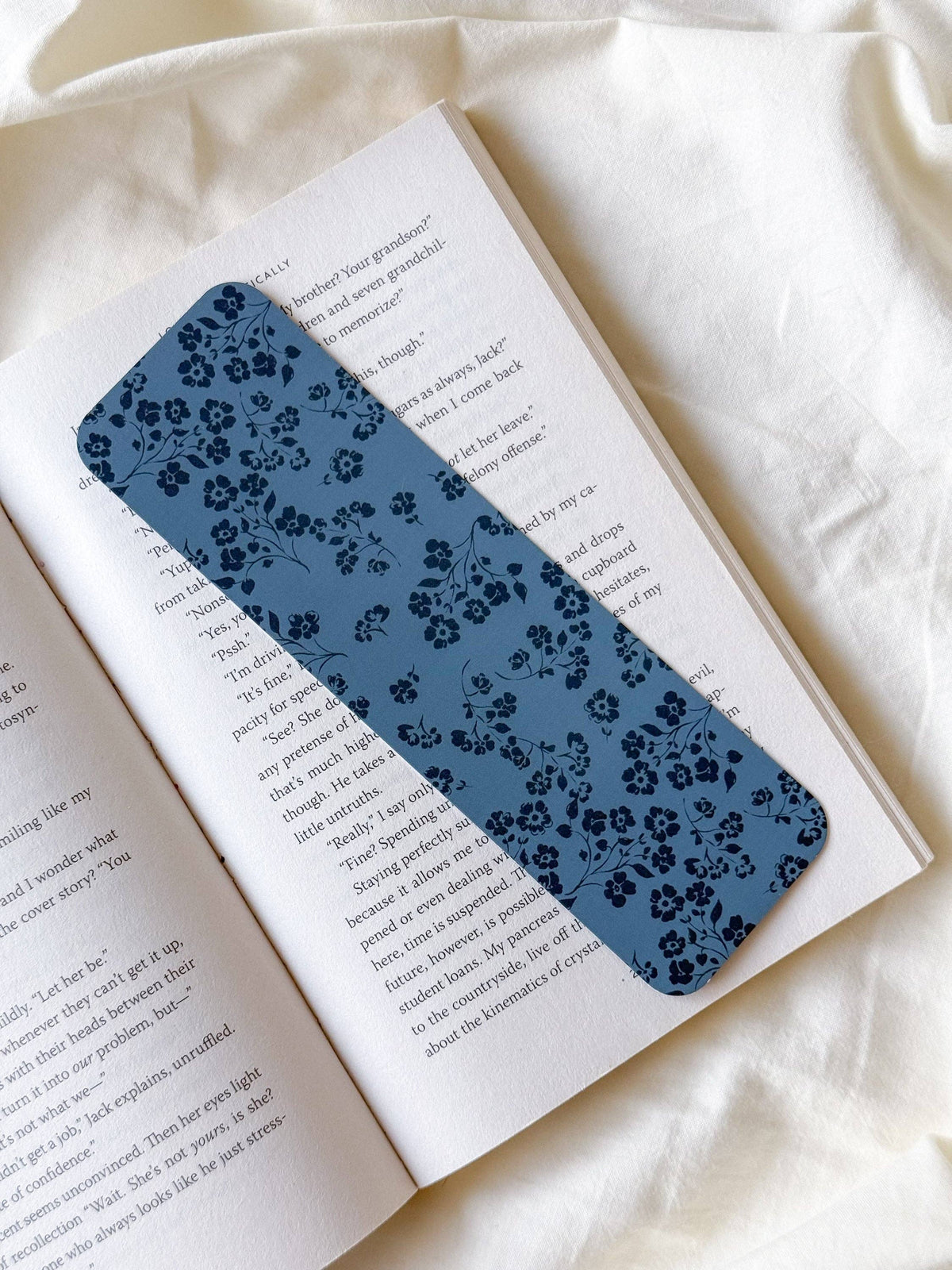 Whimsigoth Blue Floral Bookmark