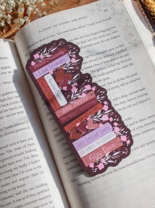 Romance Bookshelf Die-Cut Bookmark