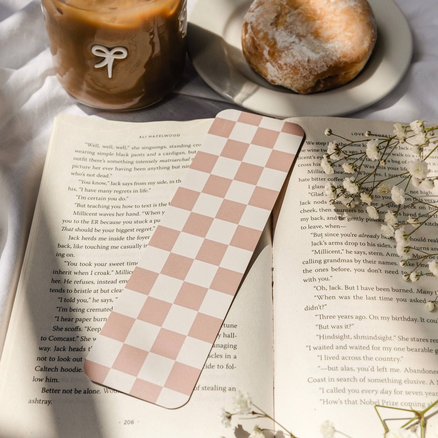Beige Checkered Bookmark