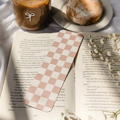 Beige Checkered Bookmark
