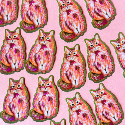 Cat Glitter Sticker - Katie Daisy