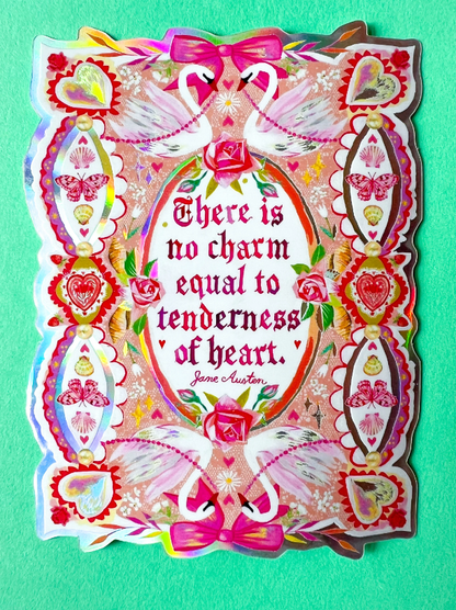 "Tenderness of Heart" Jane Austen Quote Sticker - Katie Daisy