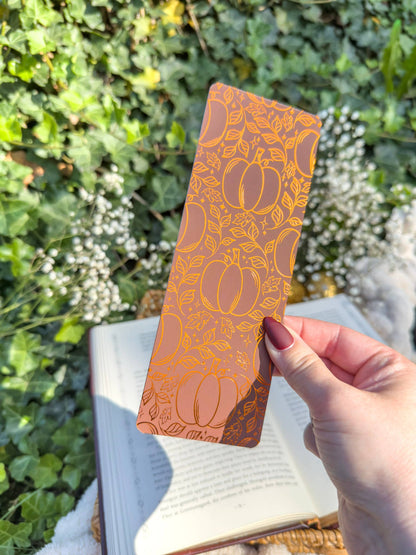Autumn Pumpkin Spice Fall Foil Bookmark