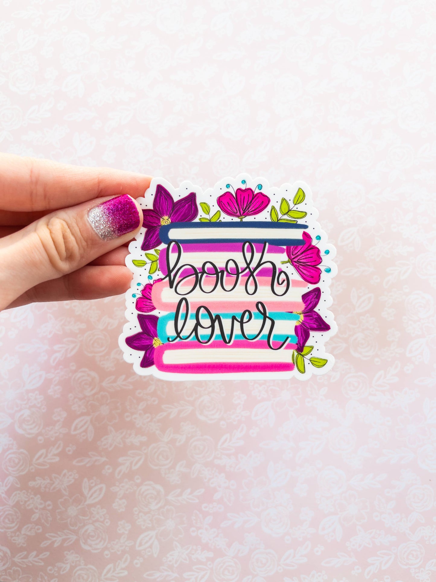Floral Book Lover Vinyl Sticker