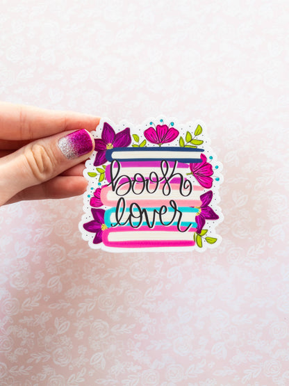 Floral Book Lover Vinyl Sticker