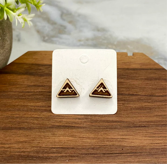 Wooden Earrings - Velaris-Inspired Mountain